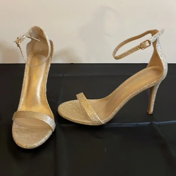 DREAM PAIRS Women's Glitter Gold Ankle Strap High Stiletto Heels Pumps Heel - Picture 11 of 14